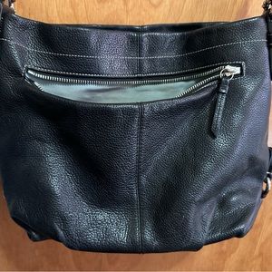 COACH over the should bag- black leather